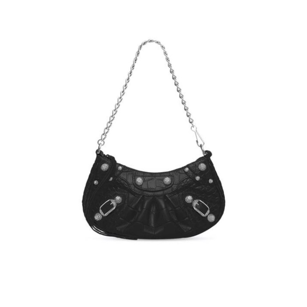 Brand New Authentic Balenciaga Black Rhinestone Studded Shoulder/Crossbody Bag - Picture 5 of 6
